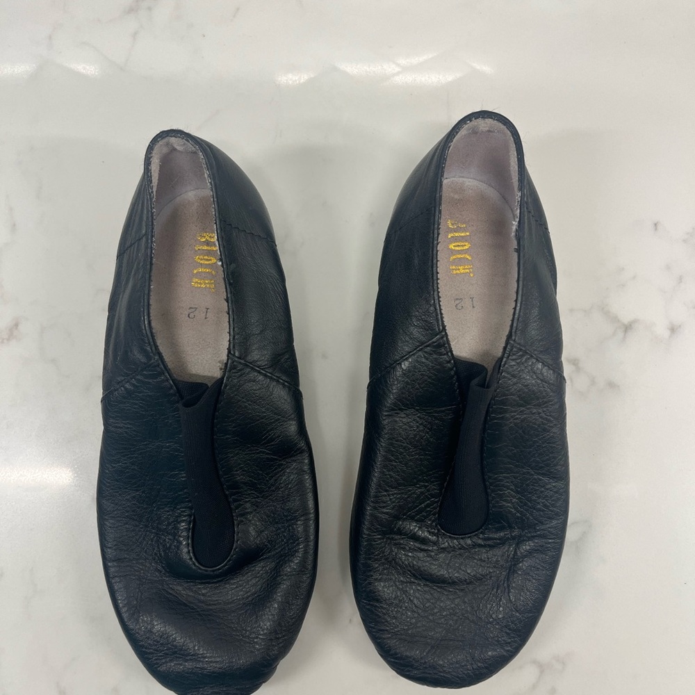 Black Leather Jazz Dance Shoes